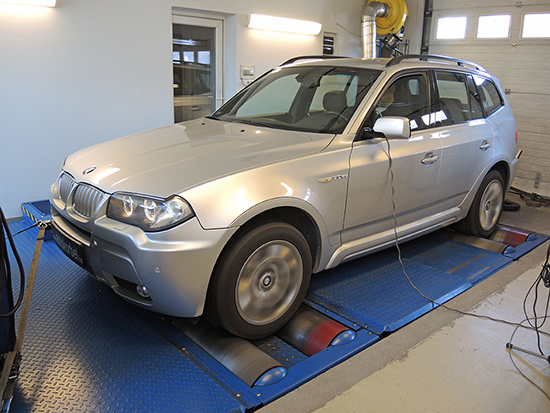 BMW X3 30sd 286LE chiptuning teljesítménymérés